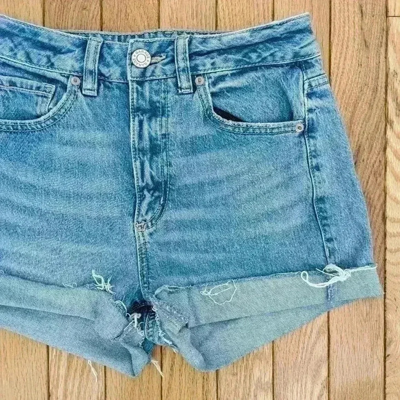 Garage High Waisted Denim Shorts - Picture 3 of 3